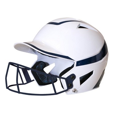 Champro HX Rise Pro FP Batting Helmet w Mask White Navy Sr