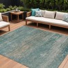 HomeRoots 8' X 10' Aqua And Beige Abstract Washable Indoor Outdoor Area Rug - 2 of 4