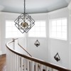PAKOKULA Industrial 4-Light Black and Gold Modern Irregular Geometric Metal Cage Chandelier - 4 of 4
