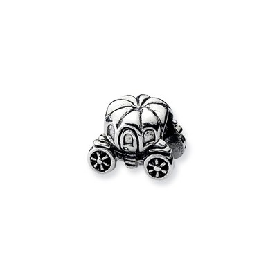 Black Bow Jewelry Sterling Silver Pumpkin Carriage Bead Charm