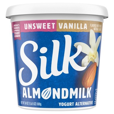 Silk Unsweetened Vanilla Almond Milk Yogurt Alternative - 24oz Tub