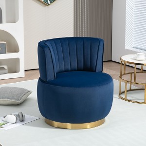 CAVINAS Teddy Fabric Cuddle Barrel Swivel Accent Chair with Mid-Height Back,Upholstered Swivel Living Room Chairs,Reading Chairs for Living Room - 1 of 4