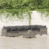 vidaXL 8 Piece Patio Lounge Set with Cushions Gray Poly Rattan - 2 of 4