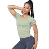 Workout Crop Tops for Women Short Sleeve Workout Shirts for Running Gym Yoga Athletic Exercise - 3 of 4