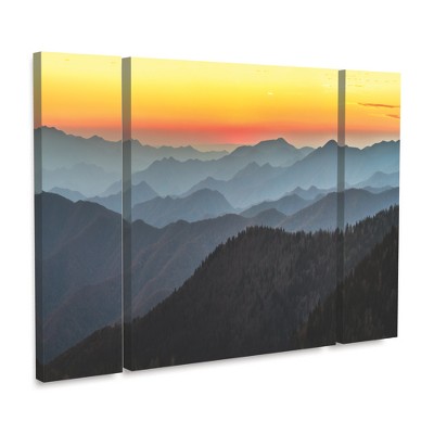 Trademark Fine Art-Pierre Leclerc 'Great Smoky Sunset' Multi Panel Art Set Large 3 Piece