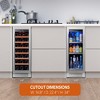 Ca'Lefort 15" Wine Fridge and 15" Beverage Fridge Combo, Hold 80 Cans and 33 Bottles Wine Cooler Freestanding & Built-in - 3 of 4