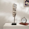 Set of 2 Modern Abstract Aluminum Sculptures with Black Base-22.5" & 21" H - 3 of 4
