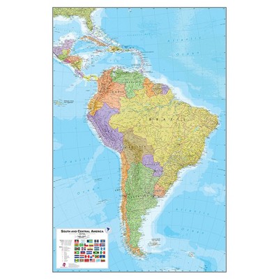  Wall Pops!  Dry Erase Map Decal 24" x 36" - South America 