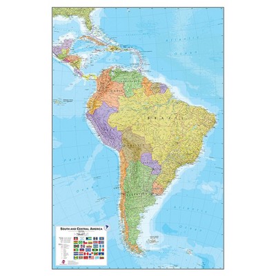  Wall Pops!  Dry Erase Map Decal 24" x 36" - South America 