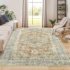 Area Rug Vintage Medallion Carpet Washable Rug Stain Resistant Throw Carpet Non Shedding Low Pile Folding Floor Cover - 4 of 4