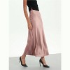 Women's Satin Maxi Skirt - High Waist A-Line Long Skirt for Elegant Office Wear - 2 of 4