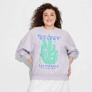Women's Palm Springs Graphic Sweatshirt - Lavender