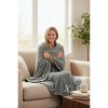 Personalization Mall All About Me Embroidered Initial Fleece Blanket, Grey, 60" x 80" - 3 of 4