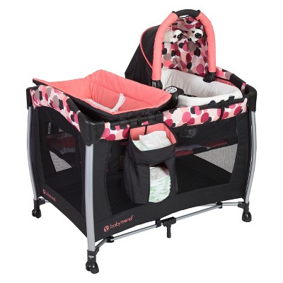 baby girl playpen with bassinet