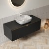 Bathroom Vanity&Sink, Floating Plywood Storage Cabinet,  Marble Pattern Ceramic Vessel Basin&Carrara White Sintered Stone Top - 3 of 4