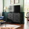 Aoibox Wide 5 Drawer Fabric Dresser Organizer with Deep Storage for Bedroom Living Room Closet Charcoal Black Wood Grain - 2 of 4