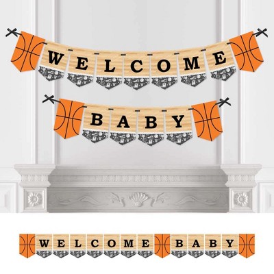 Big Dot of Happiness Nothin' but Net - Basketball - Baby Shower Bunting Banner - Sports Party Decorations - Welcome Baby