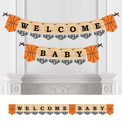 Big Dot of Happiness Nothin' but Net - Basketball - Baby Shower Bunting Banner - Sports Party Decorations - Welcome Baby