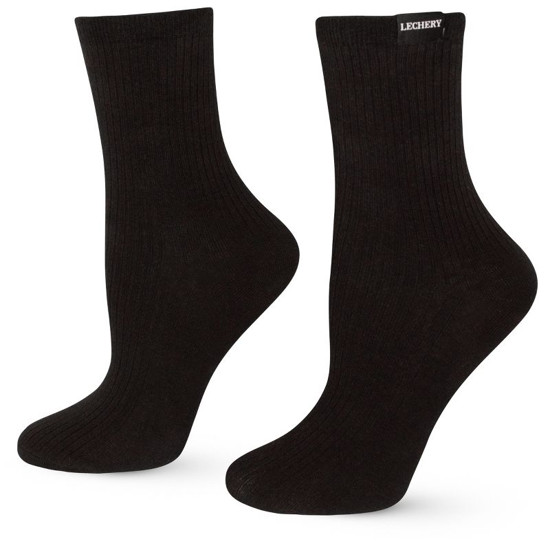 LECHERY® Unisex Classic Cotton Blend Woven Tab Socks (1 Pair), 1 of 4
