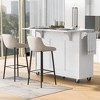 Whisen Kitchen Island with Drop Leaf,Spice Rack, Towel Rack and 2 Drawers - 3 of 4