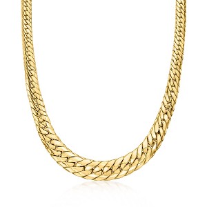 Ross-Simons 18kt Gold Over Sterling Graduated Cuban-Link Necklace - 1 of 4