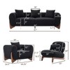 Modern Boucle Fabric Sofa Set - 1 Sofa and 2 chairs with Sleek Wooden Legs for Living Room or Home Office - Morden Fort - 2 of 4