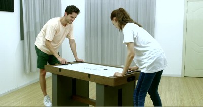 Barrington 54" 3-in-1 Wood and Concrete Game Table
