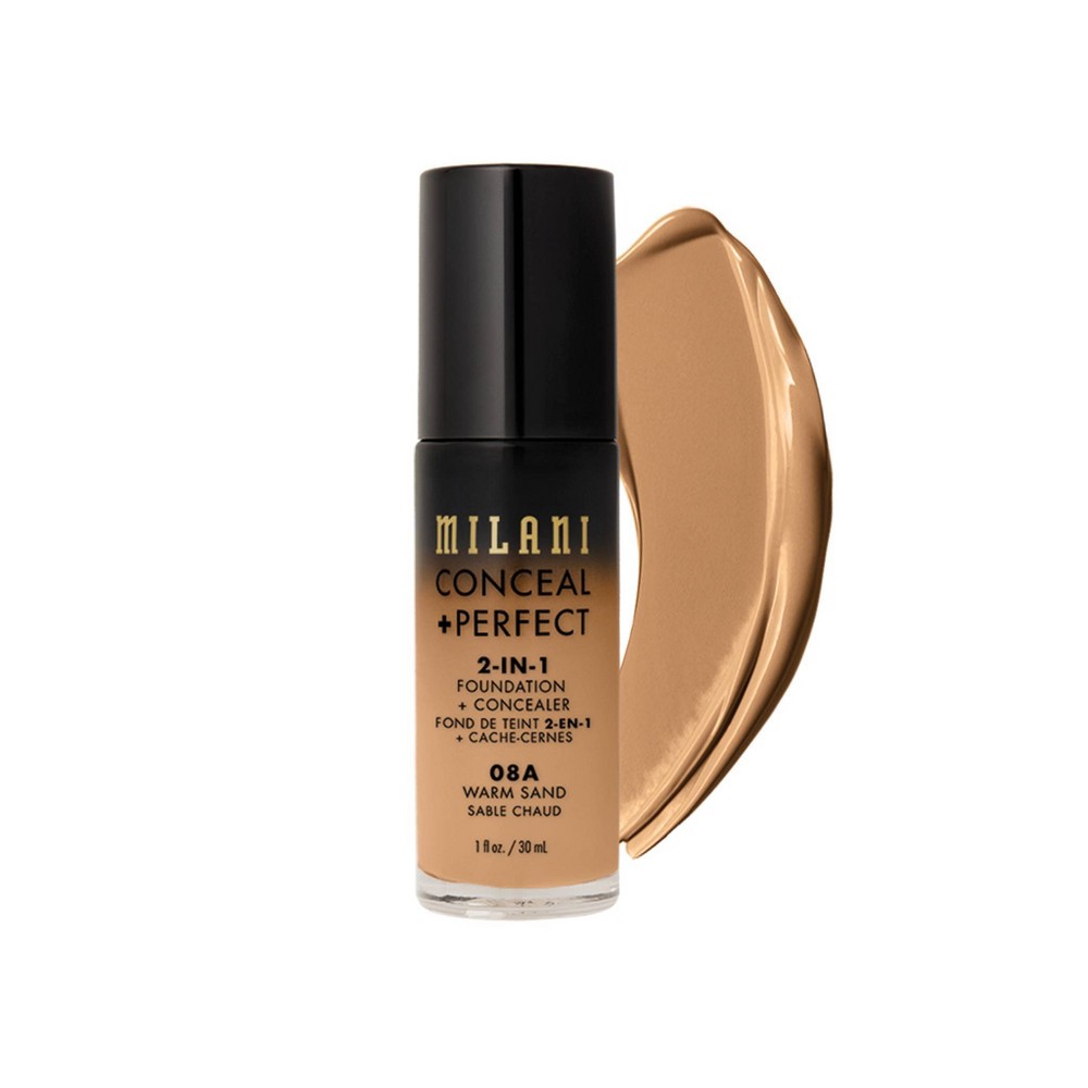 Milani Conceal + Perfect 2-in-1 Foundation + Concealer Cruelty-Free Liquid Foundation - 08A Warm Sand - 1 fl oz