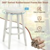 Tangkula Set of 4 Swivel Bar Stools 30" Bar Height Upholstered Seats Rubber Wood Frame Beige - 3 of 4