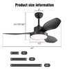 TOBILI 20 Inch Downrod Mount Ceiling Fan LED 18W 3CCT 5 ABS Blades with Hanging and Hook for Outside Patios Pergola - 3 of 4