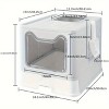 Extra Large Enclosed Cat Litter Tray Box: Foldable Top Entry Cats Toilet with Lid Hooded Kitten Litter Tray & Scoop for Cats Indoor Kittens - 4 of 4