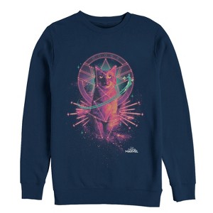 Men's Marvel Captain Marvel Galactic Goose Cat Sweatshirt - 1 of 3