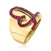 Ross-Simons 0.90 ct. t.w. Ruby Heart Ring in 18kt Gold Over Sterling - 3 of 4