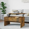 vidaXL Coffee Table Smoked Oak 31.5"x19.9"x16.3" Engineered Wood - 2 of 4