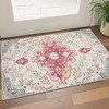HomeRoots 3' X 5' Blue Pink And White Medallion Distressed Washable Area Rug - 2 of 4