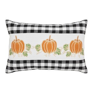 Annie Black Check Pumpkin Patch Pillow 14x22  VHC Brands - 1 of 4