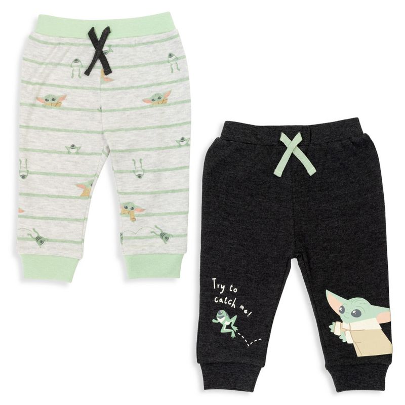 Star Wars Darth Vader Stormtrooper C-3PO Chewbacca R2-D2 Baby Yoda 2 Pack Pants Newborn to Infant, 1 of 8