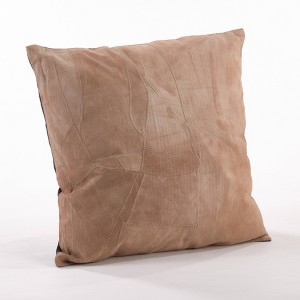 16"x16" Classic Leather Poly Filled Square Throw Pillow Camel - Saro Lifestyle: Indoor Faux Leather, Removable Cover, Zip Closure - 1 of 3
