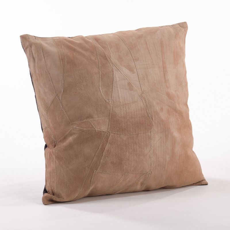 16&#34;x16&#34; Classic Leather Poly Filled Square Throw Pillow Camel - Saro Lifestyle, 1 of 5