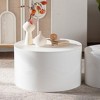GDFStudio Quorra Modern Wooden Round Coffee Tables with Hidden Storage (Set of 2) - 4 of 4
