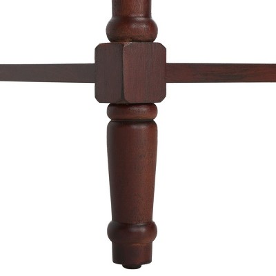 Christa Cherry Pine Console Table with Rattan Storage