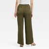 Women's Mid-Rise Straight Leg Crinkle Satin Pull-On Pants - A New Day™ - 2 of 3
