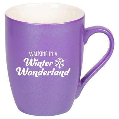 Elanze Designs Walking In A Winter Wonderland Passion Purple 10 ounce New Bone China Coffee Cup Mug