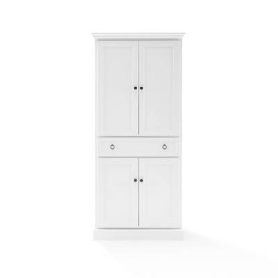 Winston Storage Pantry White - Crosley: Tall Double-Door Cabinet, 5 Shelves, Traditional Style