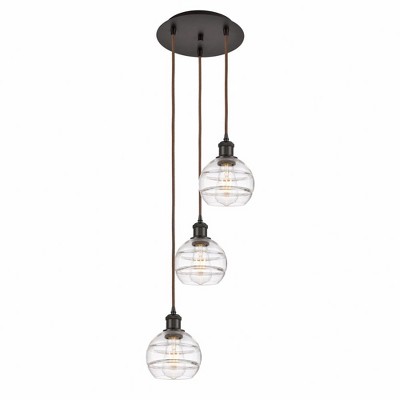 Rochester - 3 Light Cord Hung Multi Pendant In Industrial Style-24.38 Inches Tall and 12.38 Inches Wide