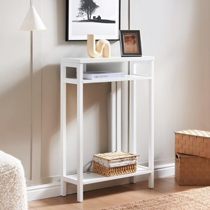 Kings Brand Furniture Wood Console Table with 2 Shelves - Minimalist Entryway Table - 1 of 4
