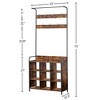 NAYSAYE Entryway Furniture Coat Rack Hall Tree with Shoe Storage Hooks and Hanging Rod for Home, Antique Natural, 35"*13.98"*70.8" - 3 of 4