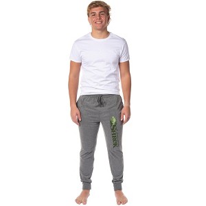 DreamWorks Shrek Men's Movie Film Title Logo Character Jogger Sleep Pajama Pants Graphite - 1 of 4