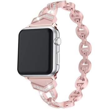 Worryfree Gadgets Apple Watch Band Women Girls Fashion Replacement  Wristbands for iWatch Series 8 7 6 5 4 3 2 1 SE - 38/40/41mm - Pink/White