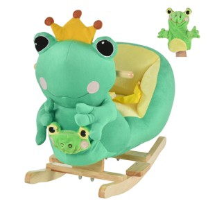SEVOBAL Toy Vehicles Kids Ride On Frog Rocking Horse with Fun Music Seat Belt and Soft Plush Fabric for Toddlers - 1 of 4